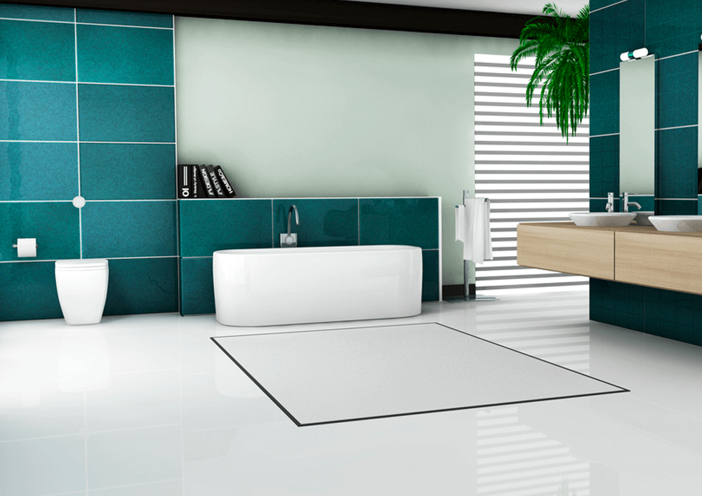 Зеленая плитка в дизайне ванной комнаты