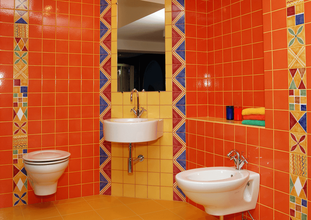 Плитка в дизайне ванной комнаты - 18